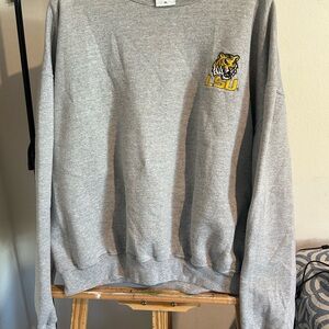 Champion Gray LSU Crewneck Sweater